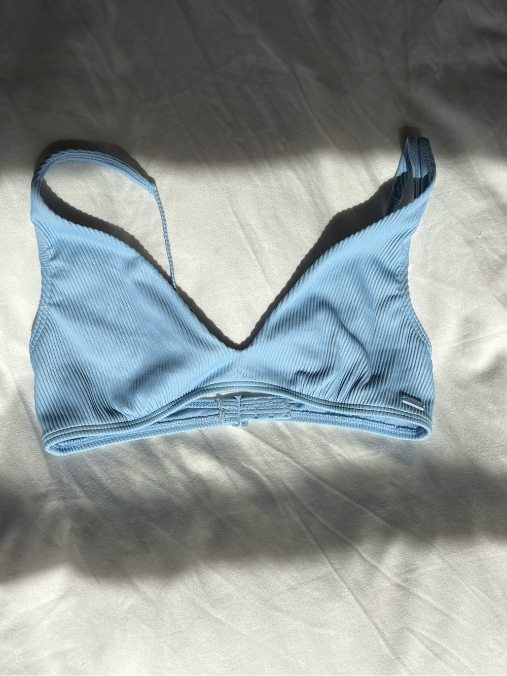 Roxy Pale Blue Ribbed Triangle Bralette